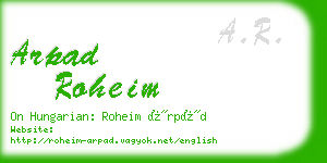 arpad roheim business card